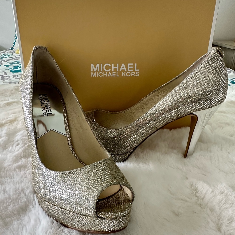 Michael Kors York Platform Glitter Heel